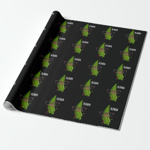 Papier Cadeau Old kra Funny Okra Pun Dark BG