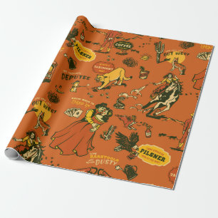 Papier Cadeau Old West, Cowboys & Saloons Motif