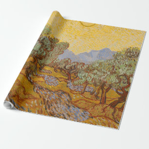 Papier Cadeau Oliviers de Van Gogh Soleil Jaune Ciel