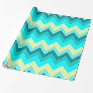 Papier Cadeau Ombre Girly Motif Turquoise Turquoise Chevron