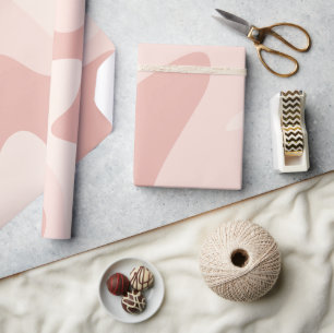 Papier Cadeau Ondulations fluides rose muet