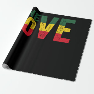 Papier Cadeau One Love Jamaican Rasta Reggae