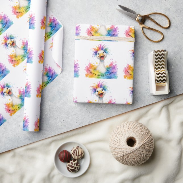 Papier Cadeau One Silly Goose Rainbow Baby Shower (Artisanat)