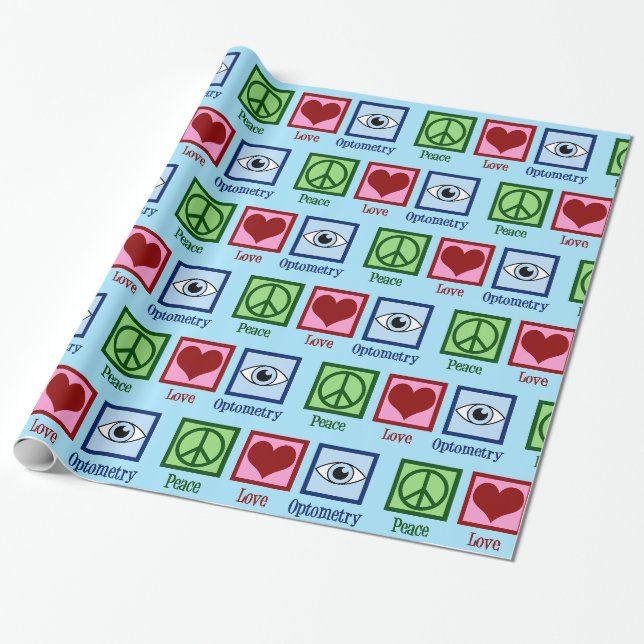Papier Cadeau Optométriste mignon de la paix et de l'optométrie (Déroulé)