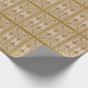 Papier Cadeau opulent imprimé baroque d'or