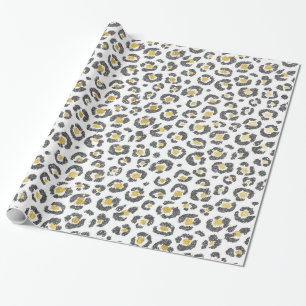Papier Cadeau Or de Faux fascinant et léopard scintillants