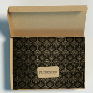 Papier Cadeau Or d'or chic royal de noir de velours de damassé