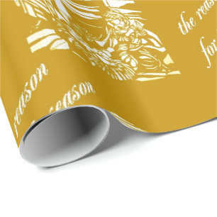 Papier Cadeau Or en verre souillé de nativité