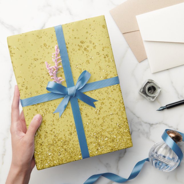 Papier Cadeau Or Faux Pailleté Sombre (Cadeaux)