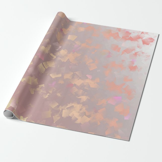 Papier Cadeau Or, feuille, feuille, motif, moderne, vacances, (Déroulé)