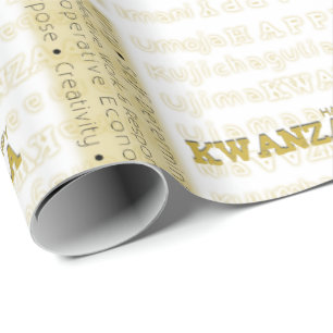 Papier Cadeau Or heureux moderne de Kwanzaa