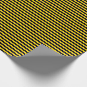 Papier Cadeau Or jaune et noir rayé
