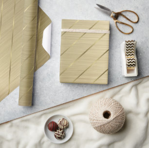 Papier Cadeau Or métal rayé