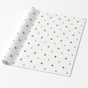 Papier Cadeau Or Pois Or Et Blanc Design Moderne