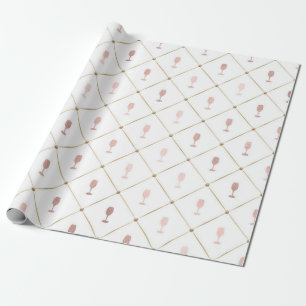 Papier Cadeau Or rosé et or French Wine themed