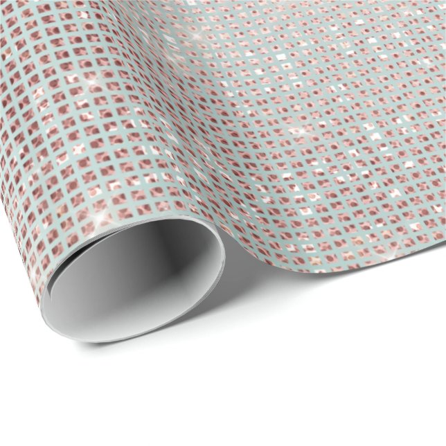Papier Cadeau Or rose Ivoire Pearly Sparkly Diamond Metallic (Coin rond)