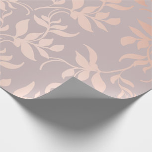 Papier Cadeau Or rose rose feuilles métalliques   poudrage