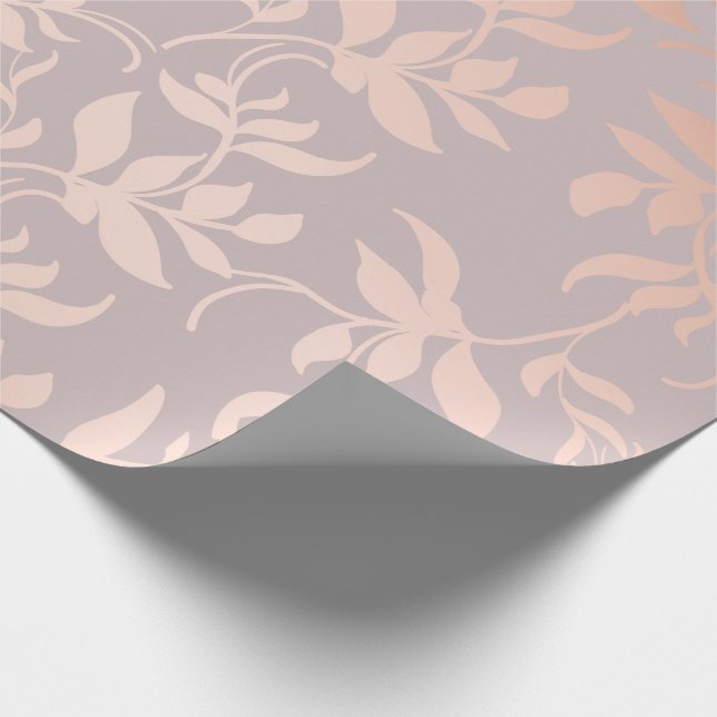 Papier Cadeau Or rose rose feuilles métalliques | poudrage (Coin)