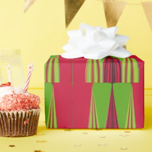 PAPIER CADEAU OR ROUGE VERT