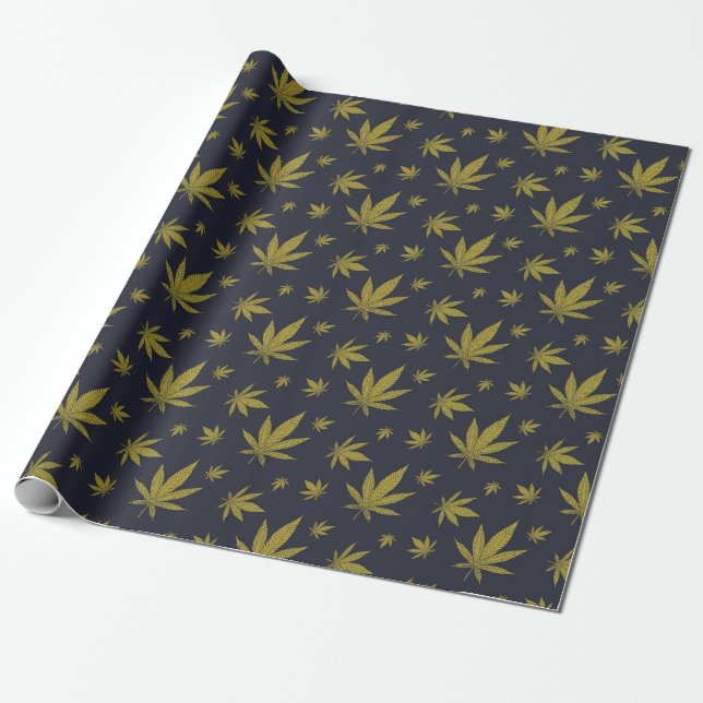 Papier Cadeau Or sur mauvaise herbe juridique noire (Déroulé)