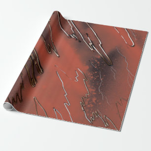 Papier Cadeau Orange à Patiné Brown