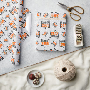 Papier Cadeau Orange Classe Année Voix Buble
