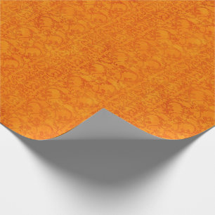 Papier Cadeau Orange de damassé d'automne