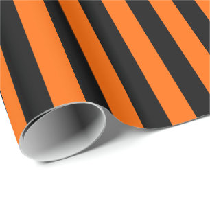 Papier Cadeau Orange d'Halloween et bande noire