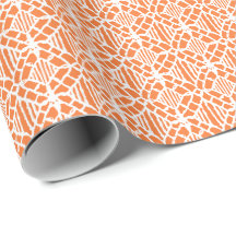 Orange Peigne Avec Motif Crochet Blanc