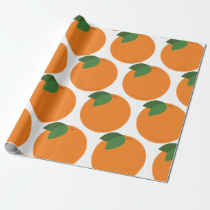 Papier Cadeau Orange rond