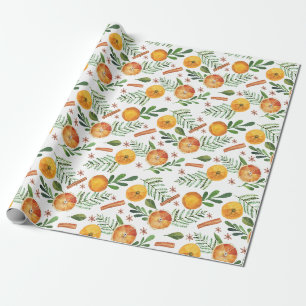 Papier Cadeau Oranges & Cannelle de Fêtes