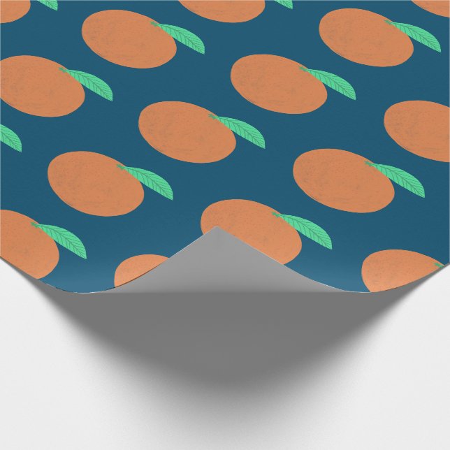 Papier Cadeau Oranges colorées Fruity Fun Citrus Motif Marine (Coin)