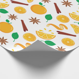 Papier Cadeau Oranges et cannelle sans fil à l'automne Thanksgiv