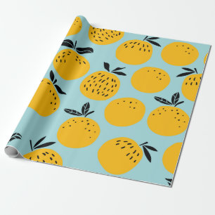 Papier Cadeau Oranges fruits sans couture motif