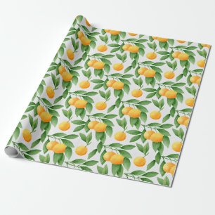 Papier Cadeau Oranges ou mandarines motif