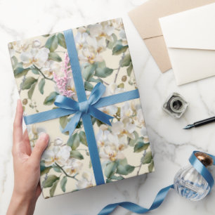 Papier Cadeau Orchidée blanche Phalaenopsis