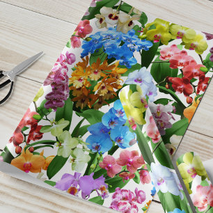 Papier Cadeau Orchidées florales tropicales été