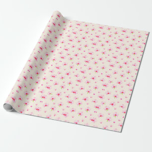 Papier Cadeau Orchidées rose pastel