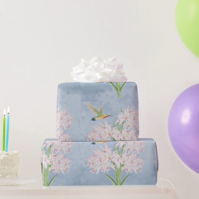 Papier Cadeau Orchidées rose pastel Floral (Cadeaux de fête)