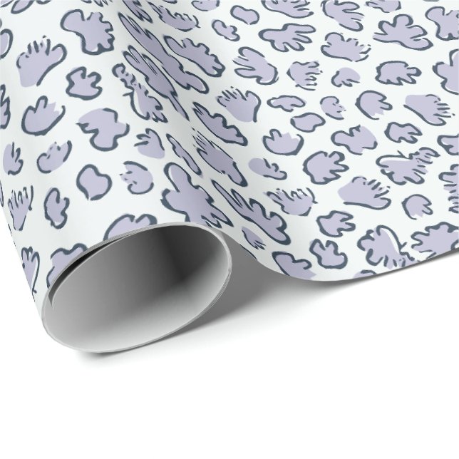 Papier Cadeau Organic Petal Terrazzo | Modern Pale Periwinkle  (Coin rond)