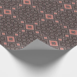 Papier Cadeau oriental, arabe, ornement, marron, rouge, ethnique