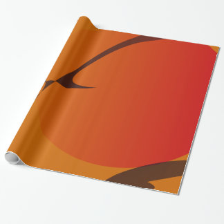 Papier Cadeau Oriental Sunset Japonais Bois Bloc Style d'impress