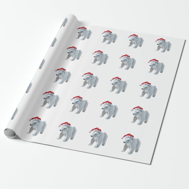 Papier Cadeau Origami holiday polar bears (Déroulé)