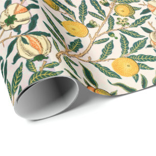 Papier Cadeau Ornement blanc de la grenade à fruits William Mor