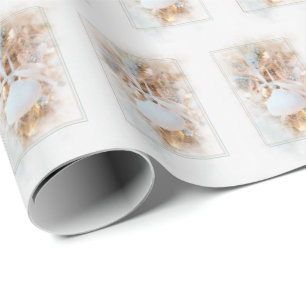 Papier Cadeau Ornement de coquillages avec perle et arc