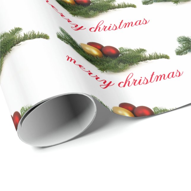 Papier Cadeau Ornement de Noël (Coin rond)