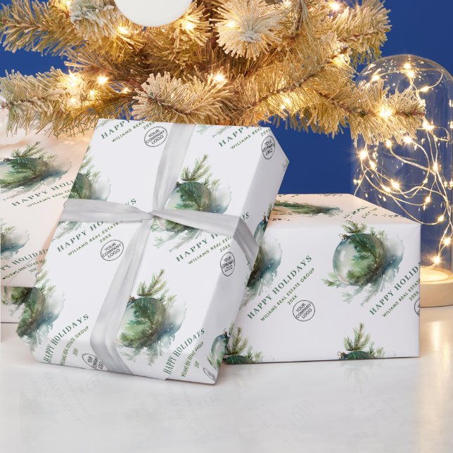 Papier Cadeau Ornement de Noël élégant Entreprise commerciale (Vacances)