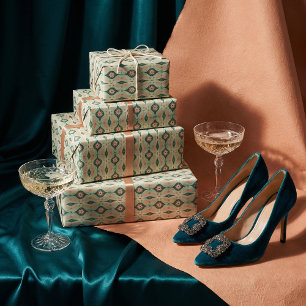 Papier Cadeau Ornement de Noël moderne vintage du milieu du sièc