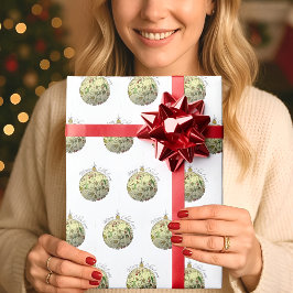 Papier Cadeau Ornement moderne Elegant Gold Doodle de Noël