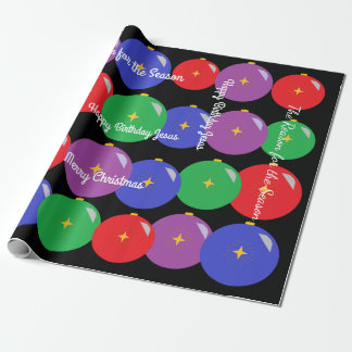 Papier Cadeau Ornements de Noël de Jésus de joyeux anniversaire